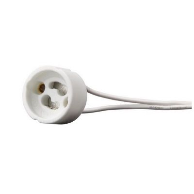Soquete branco para lâmpada GU10, cerâmica