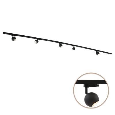 Sistema de trilho de luz monofásico de metal preta, Alco