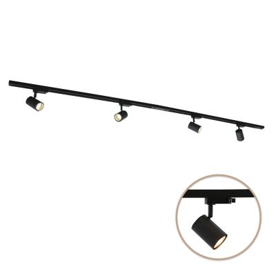 Sistema de trilho de luz monofásico de metal preta, Elena