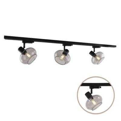 Sistema de trilho de luz monofásico de metal preta, Skip