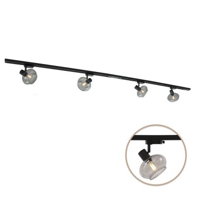 Sistema de trilho de luz monofásico de metal preta, Skip