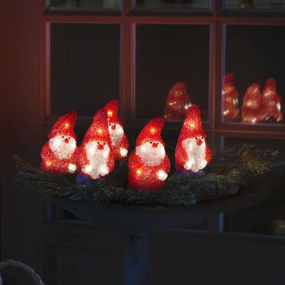 Figura natalina 3D vermelha em acrílico, boneco de Natal, LED de 2W, 4000K, IP44