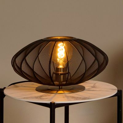 Candeeiro de mesa moderno preto, Corina, com interruptor