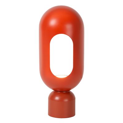 Candeeiro de mesa moderno laranja, Barris, com interruptor