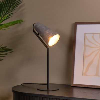 Candeeiro de mesa moderno cinzento, Bensen, com interruptor