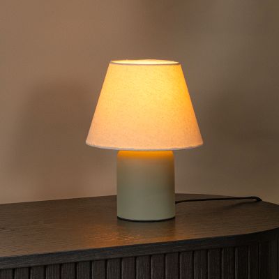 Candeeiro de mesa de cerâmica verde, Macia, com interruptor