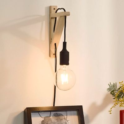 Aplique de parede moderno preto, Fix, com interruptor