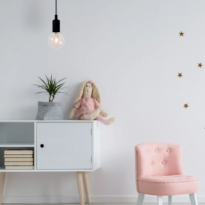 Candeeiro de parede sem abajur moderno preto, Fix