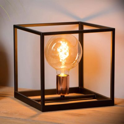 Candeeiro de mesa moderno preto, Arthur, com interruptor