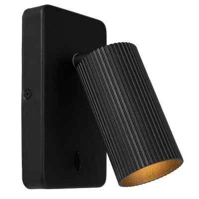 Foco de parede moderno preto, Clubs, com interruptor