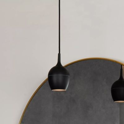 Candeeiro suspenso para casa de banho moderno preto, Preston, IP44