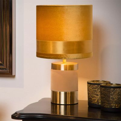 Candeeiro de mesa retrô amarelo, Extravaganza Frizzle, com interruptor