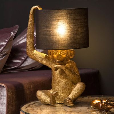 Candeeiro de mesa retrô preto, Extravaganza Chimp, com interruptor