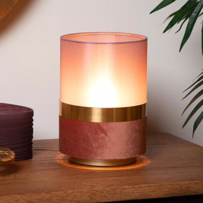 Candeeiro de mesa retrô rosa, Tusse, com interruptor