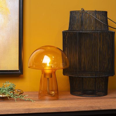 Candeeiro de mesa moderno laranja, Fungo, com interruptor