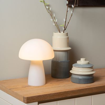 Candeeiro de mesa moderno branco, Fungo, com interruptor