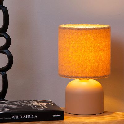 Candeeiro de mesa vintage amarelo, Woolly, com interruptor