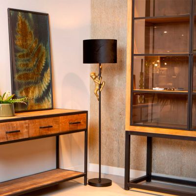 Candeeiro de pé retrô preto, Extravaganza Chimp, com interruptor