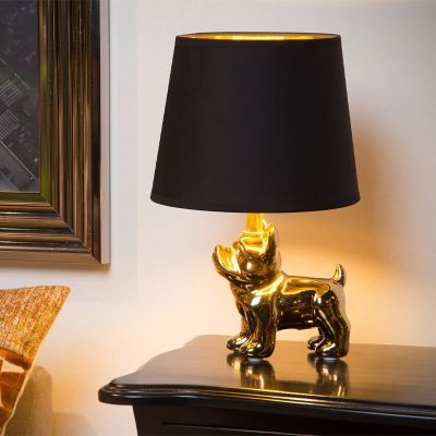 Candeeiro de mesa retrô dourado, Extravaganza Sir Winston, com interruptor