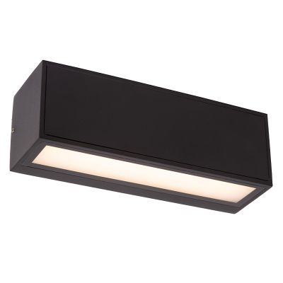 Candeeiro de parede exterior com sensor crepuscular moderno preto, Sutton, 1,5W, LED 3000K, IP54