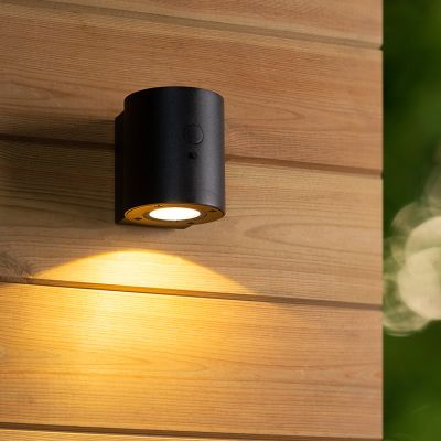 Candeeiro de parede exterior solar moderno preto, Perth, 1W, LED 3000K, IP65
