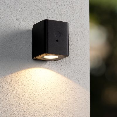 Candeeiro de parede exterior solar moderno preto, Ramin, 1W, LED 3000K, IP54