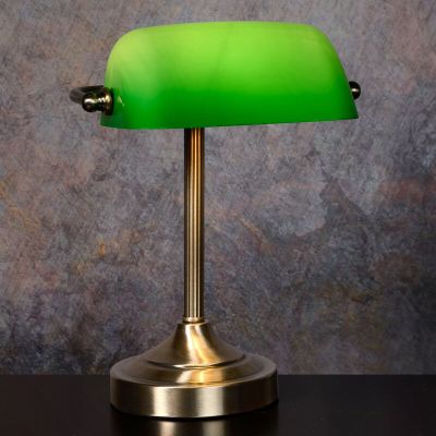 Candeeiro de banqueiro clássico verde, Banker, com interruptor