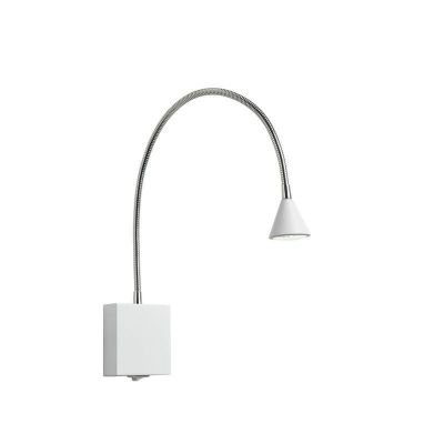 Aplique de parede moderno branco, Buddy, 3W, LED 4000K, com interruptor