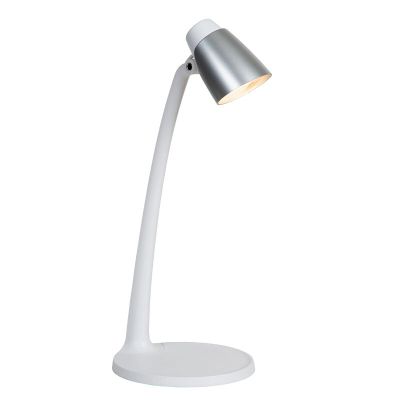 Candeeiro de secretaria clássico branco, Ludo, 4,5W, LED 3000K, com interruptor