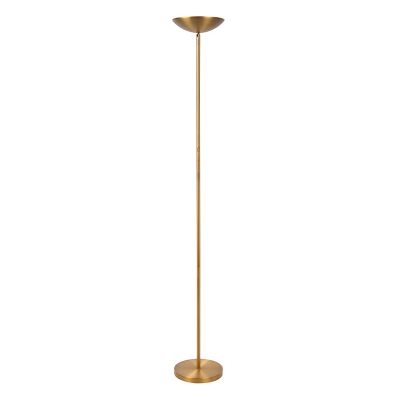 Candeeiro de leitura de pé moderno latão, Zenith, 20W, LED 3000K, com dimmer tátil