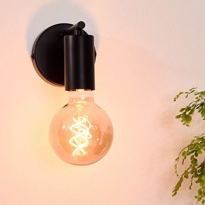 Aplique de parede moderno preto, Leanne