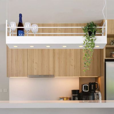 Candeeiro suspenso rústico branco, Miravelle