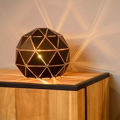 Candeeiro de mesa moderno preto, Otona, com interruptor