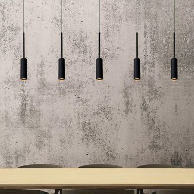Candeeiro suspenso moderno preto, Tubule