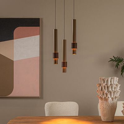 Candeeiro suspenso moderno castanho, Margary, 4W, LED 2700K