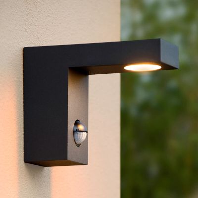Candeeiro de parede exterior com sensor de movimento moderno antracite, Texas, 6W, LED 3000K, IP54