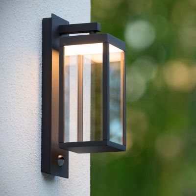 Candeeiro de parede exterior com sensor de movimento moderno antracite, Clairette, 15W, LED 3000K, IP54