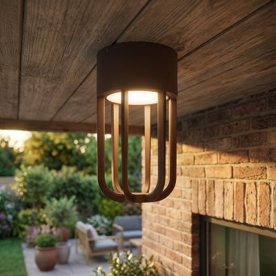 Candeeiro para exterior moderno cor de ferrugem, Wells, 8W, LED 2700K, IP54