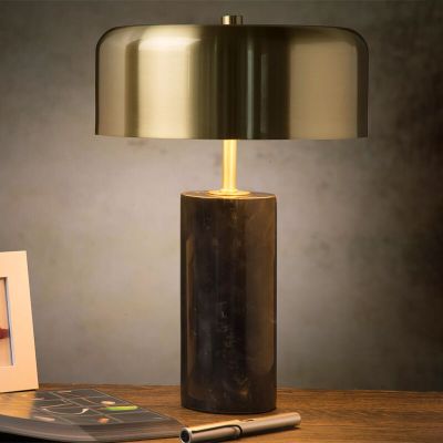 Candeeiro de mesa de mármore preto, Mirasol, com interruptor