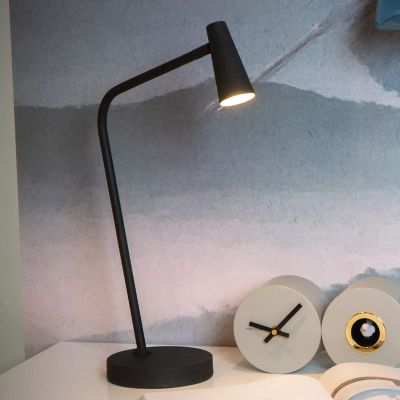 Candeeiro de mesa recarregável moderno preto, Stirling, 3W, LED 2700K, com dimmer tátil