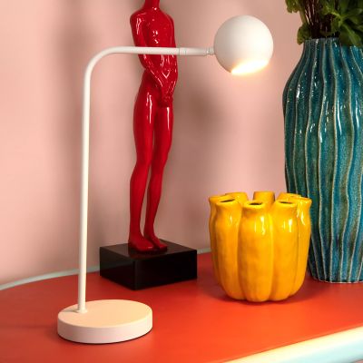 Candeeiro de mesa recarregável moderno branco, Comet, 3W, LED 2700K, com dimmer tátil