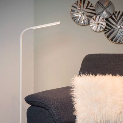 Candeeiro de leitura de pé moderno branco, Gilly, 5W, LED 2700K, com interruptor