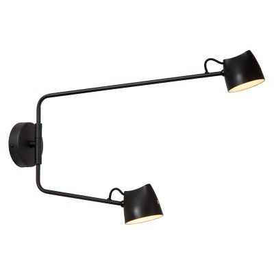 Candeeiro de parede recarregável rústico preto, Milne, 6W, LED 2700K, com dimmer tátil
