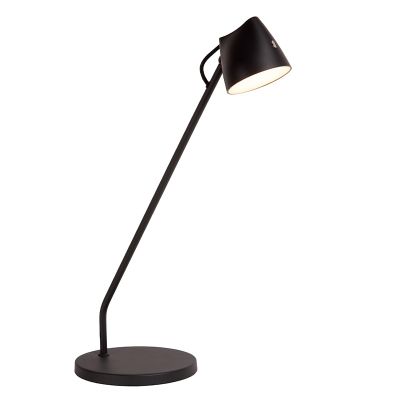 Candeeiro de mesa rústico preto, Milne, 6W, LED 2700K, com dimmer tátil