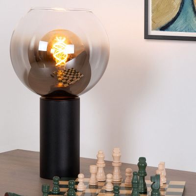 Candeeiro de mesa moderno preto, Marius, com interruptor