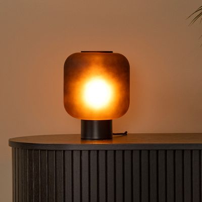 Candeeiro de mesa moderno preto, Eloise, com interruptor
