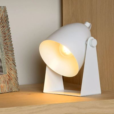 Candeeiro de mesa moderno branco, Chago, com interruptor