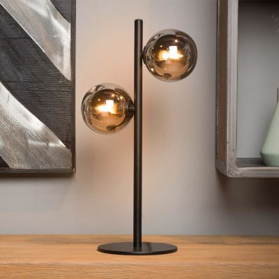 Candeeiro de mesa retrô preto, Tycho, com interruptor