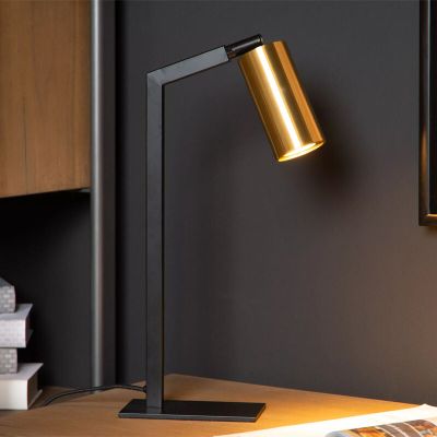Candeeiro de mesa moderno preto, Sybil, com interruptor