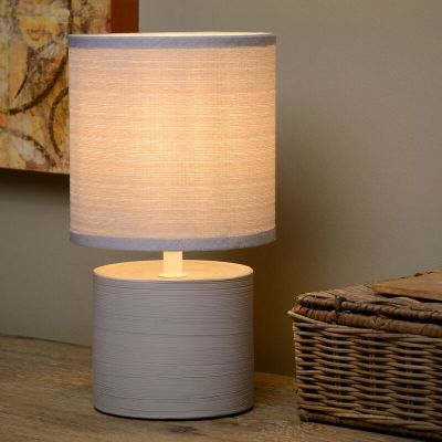 Candeeiro de mesa de cerâmica cinzento, Greasby, com interruptor